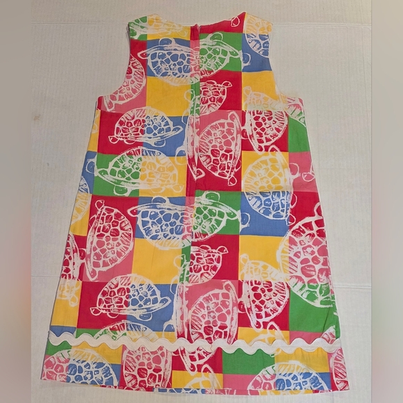 Lilly Pulitzer Rollin Turtle Patchwork Shift Dress Girls size 8 - Picture 2 of 4